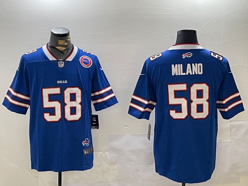 Men Buffalo Bills 58 Milano Blue Second generation 2024 Nike Limited NFL Jersey style 3